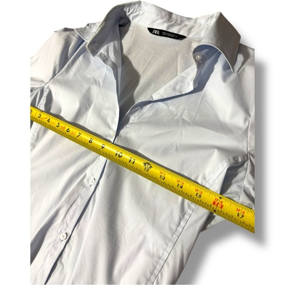 Zara Light Baby Blue Lightweight Long Sleeve Fitted Button Down Shirt - Picture 9 of 15